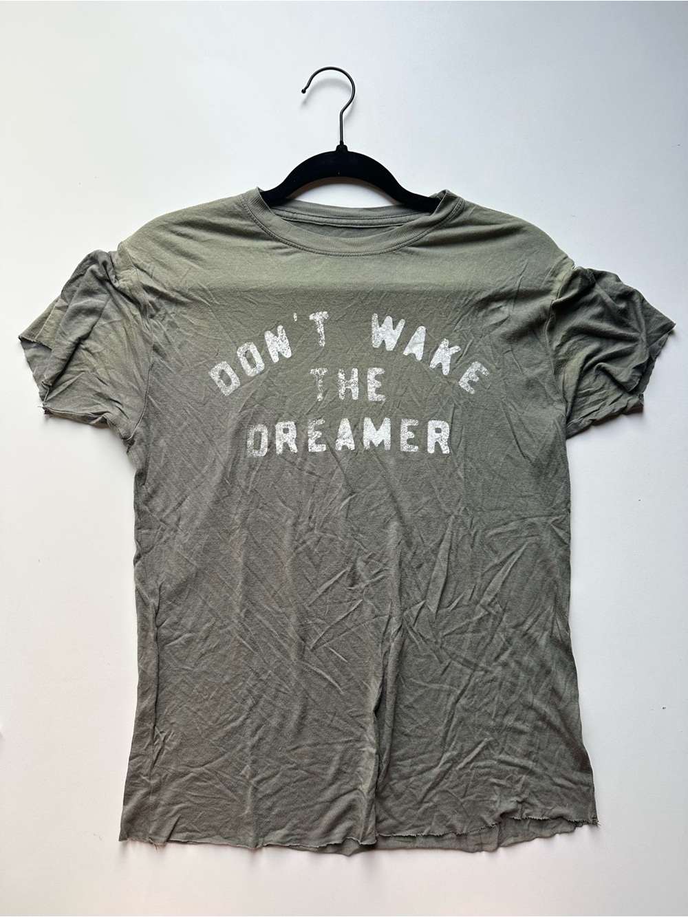 Olive Graphic 'Don't Wake The Dreamer' Short Sleeve Tee